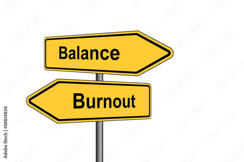 Umleitungsschilder Balance Burnout freigestellt Umleitungsschilder Balance Burnout freigestellt