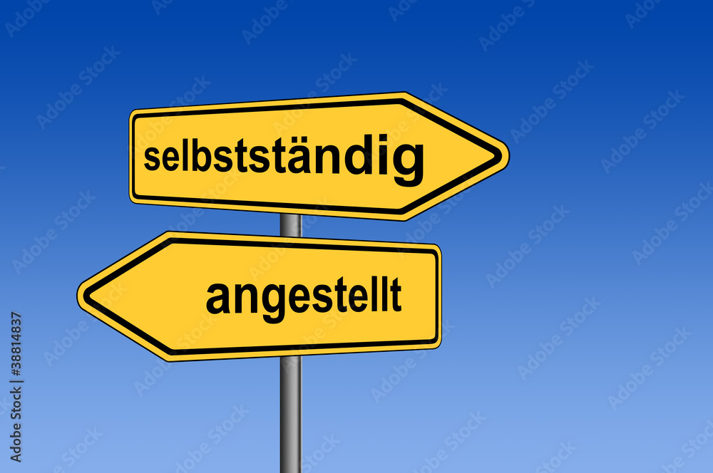 Umleitungsschilder selbstständig angestellt Umleitungsschilder selbstständig angestellt