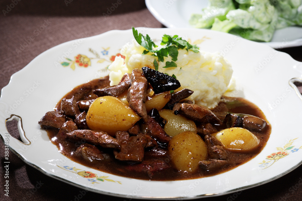 Leberragout mit Birnen Leberragout mit Birnen