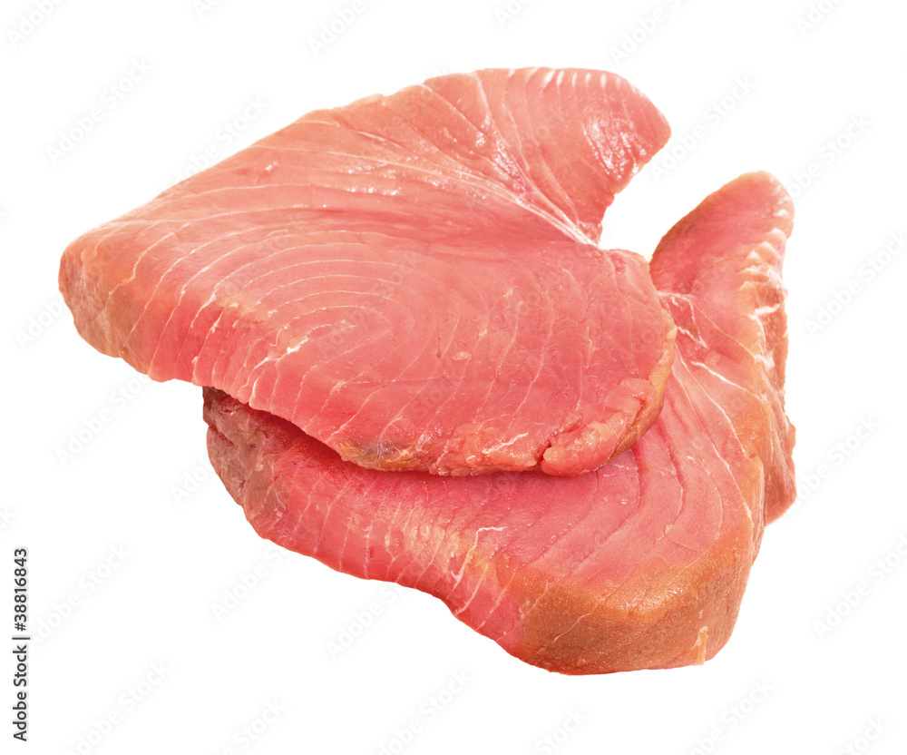 Raw tuna steaks rich in omega-3 fatty acids