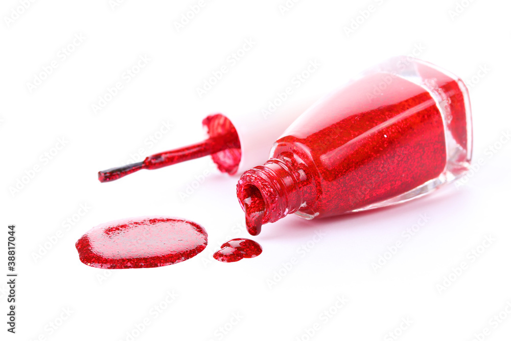 red nail polish isolated on white red nail polish isolated on white