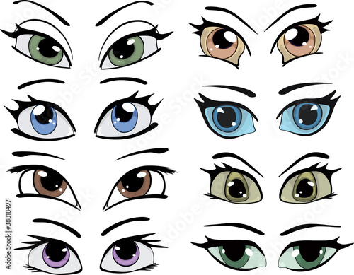 The complete set of the drawn eyes