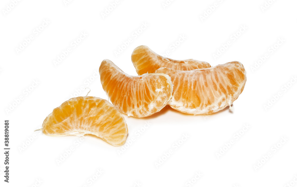 Slices of tangerine isolated on white isolated background Slices of tangerine isolated on white isolated background