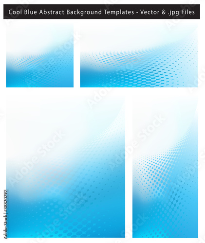 Abstract cool blue background set with dots and text space