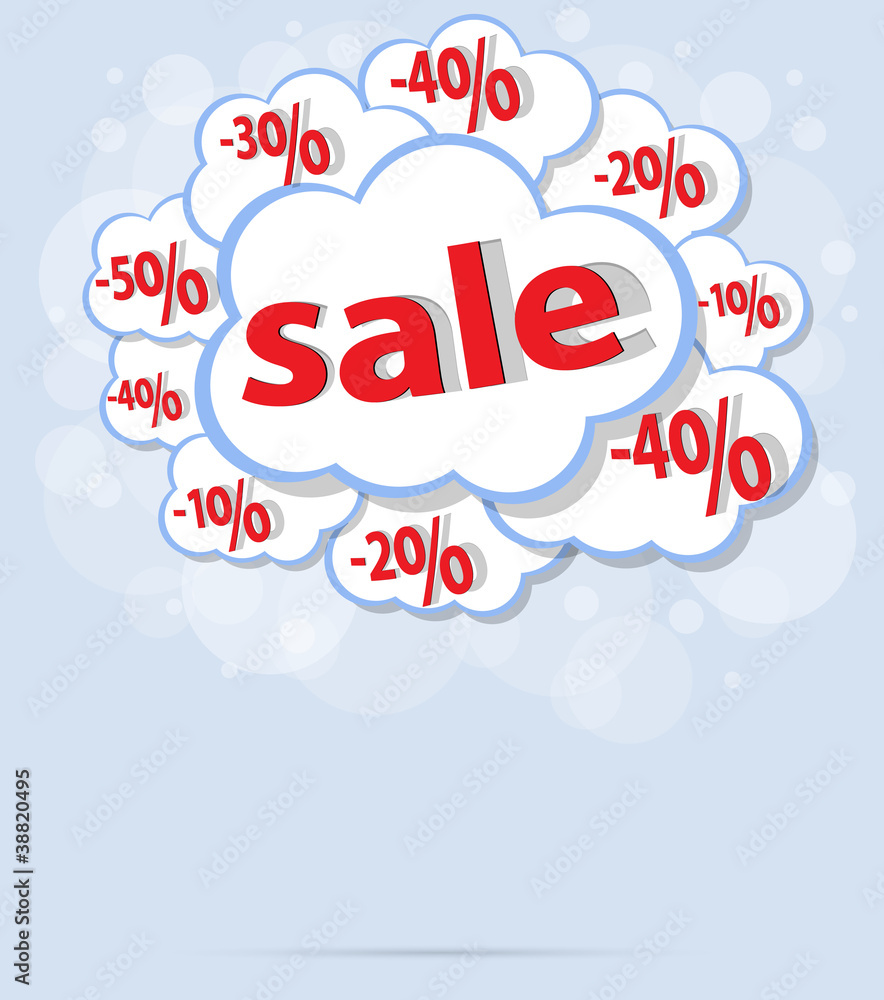 sale percent cloud vector format sale percent cloud vector format