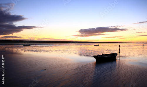Tranquil moorings, Fllet Lagoon, Chesil Beach, Dorset © Oliver Taylor