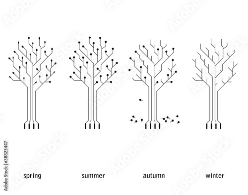 vector technology seasonal conception (circuit board tree)