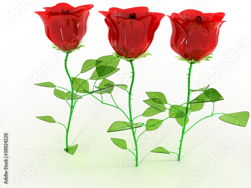 The red glass roses are not white №2