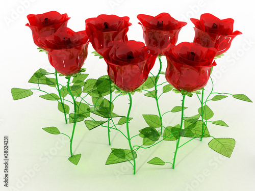 The red glass roses are not white №1
