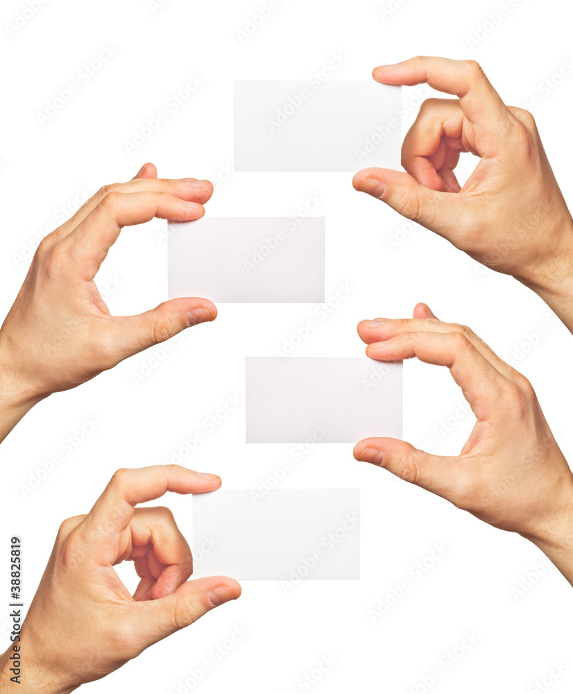 Business cards in hands Business cards in hands