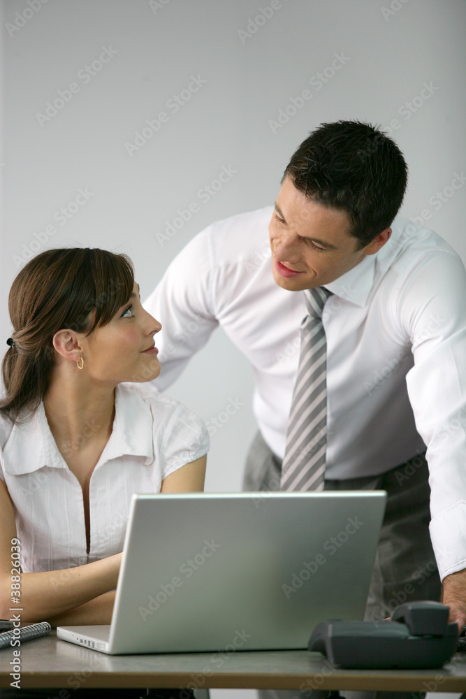 Boss flirting with secretary Boss flirting with secretary