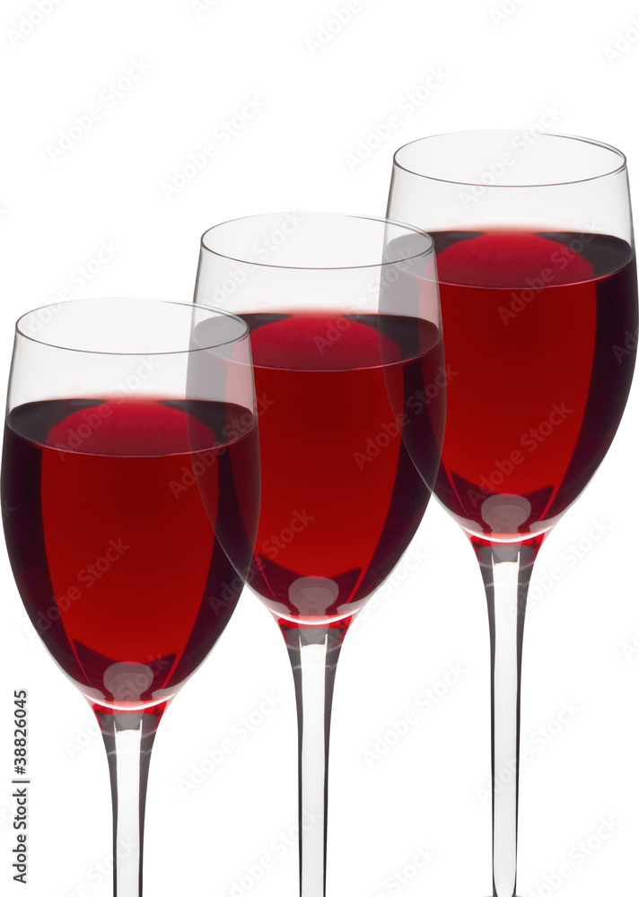 Glasses of red wine isolated on white Glasses of red wine isolated on white