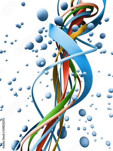 floating biological structure. Nanotechnology 3d illustration