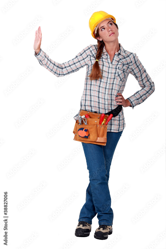 Female manual worker leaning Female manual worker leaning