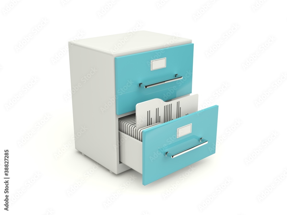 Blue archive cabinet icon isolated on white Blue archive cabinet icon isolated on white