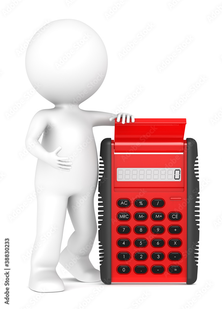 Calculate. 3d little human character with a Red Calculator. Calculate. 3d little human character with a Red Calculator.