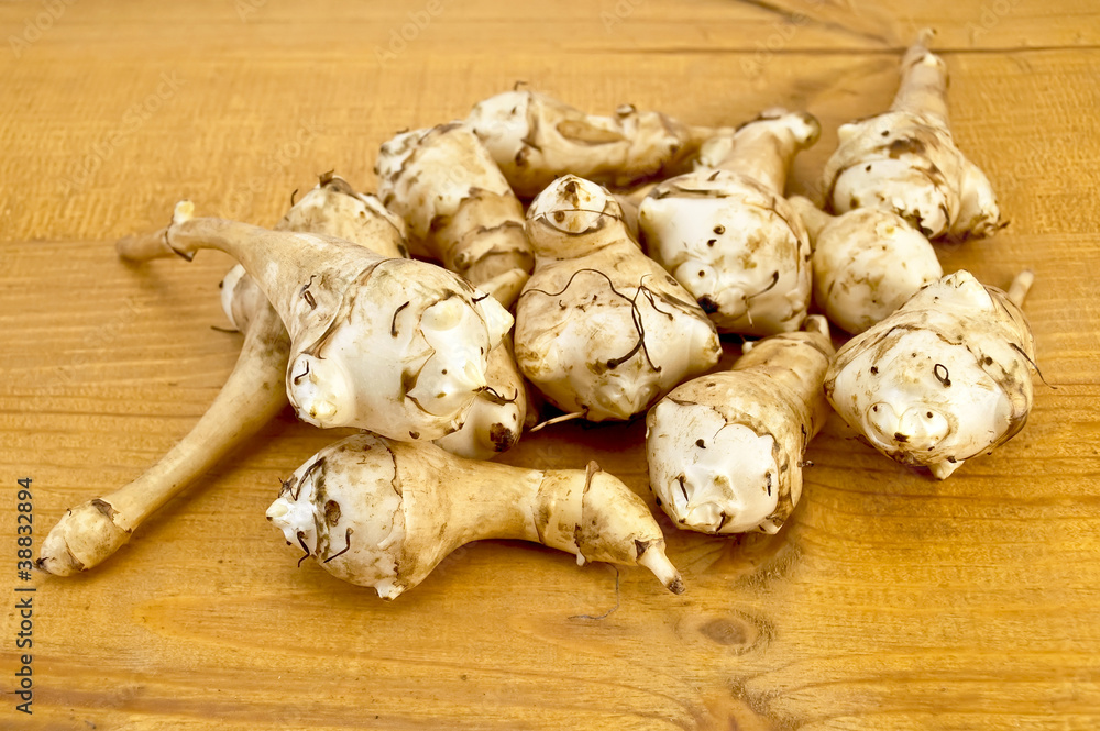Fototapeta premium Jerusalem artichokes on the board