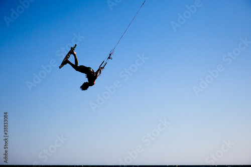 Kitesurfing in Andalusia, Spain.