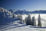 Alpy, zimowy krajobraz