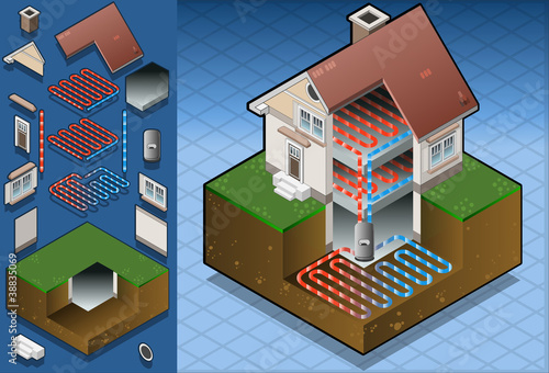 geothermal heat pump under floor heating diagram