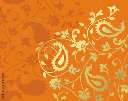 traditional paisley floral pattern, textile , Rajasthan, royal India	