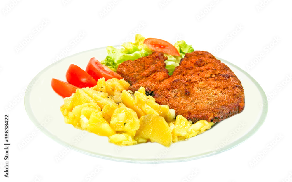 Schnitzel mit Kartoffelsalat Schnitzel mit Kartoffelsalat