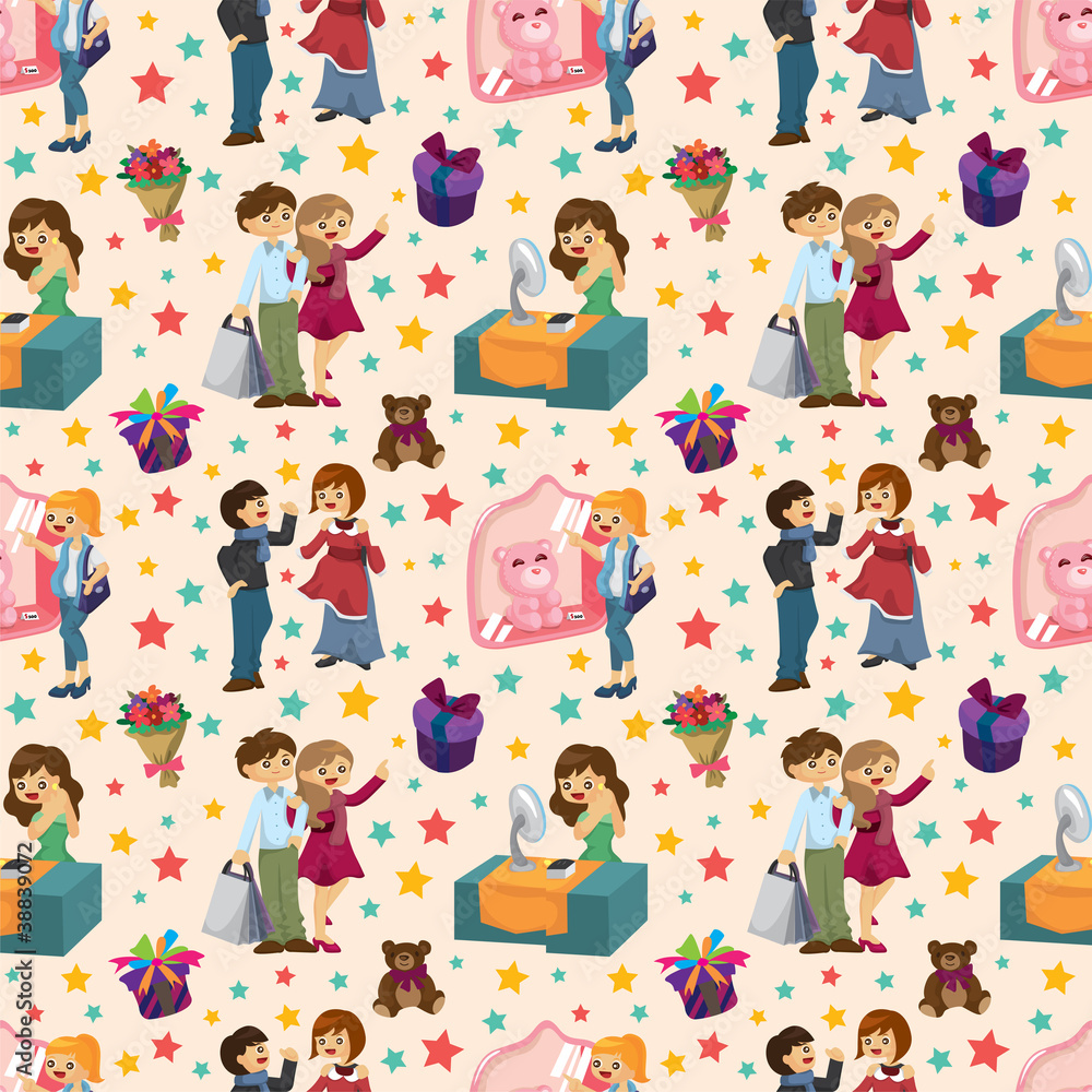 shopping people seamless pattern shopping people seamless pattern