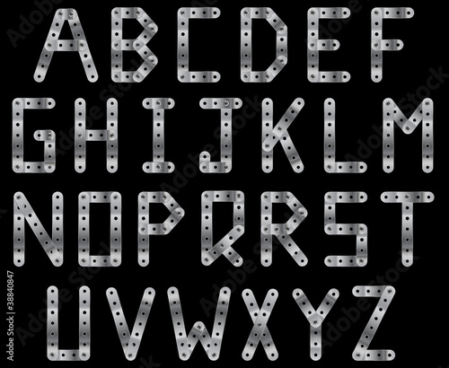 Metal strip alphabet
