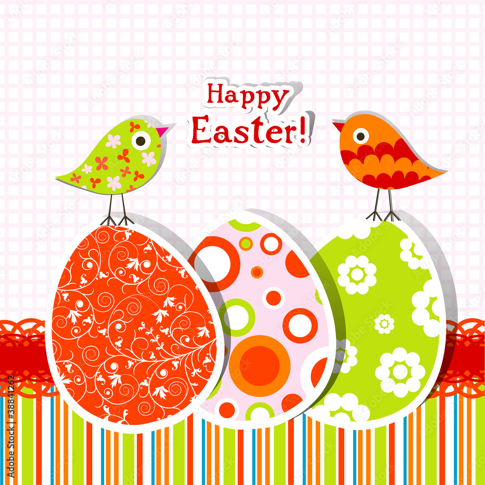 Naklejka premium Template Easter greeting card, vector