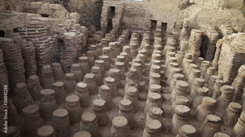 Stock Video Footage of Beit She'an bathhouse ruins shot in Israel at 4k with Red. photo