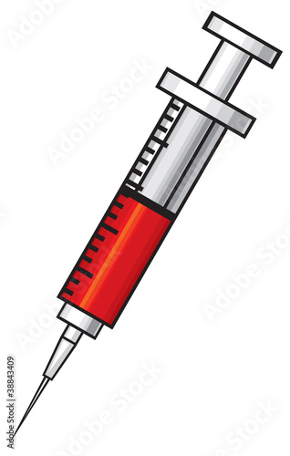 syringe with vaccine illustration
