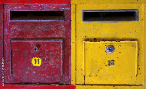 Colorful mailboxes
