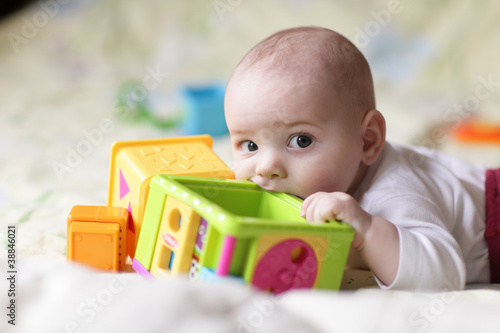 Baby bites toy block