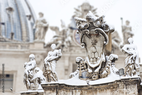 The keys of St. Peter in the snow.