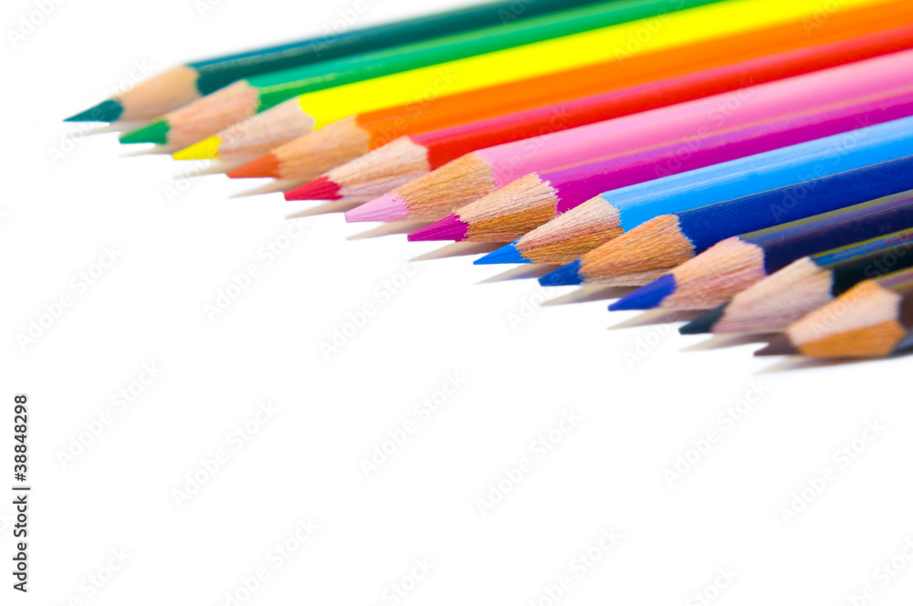 Color pencils isolated on white background Color pencils isolated on white background