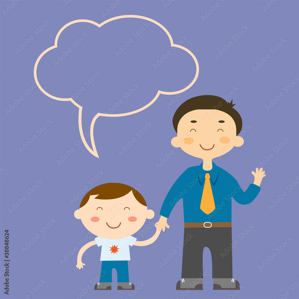 Vector of  father and son