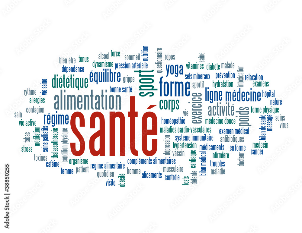 Vecteur Stock Nuage de Tags "SANTE" (médecine forme exercice poids  mots-clés) | Adobe Stock