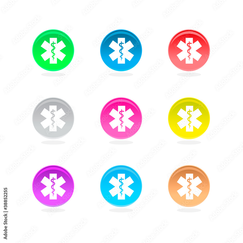 Medical symbol color icons