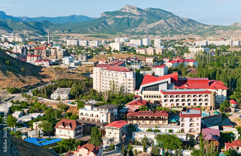 Fototapeta premium the view of Sudak, Crimea, Ukraine