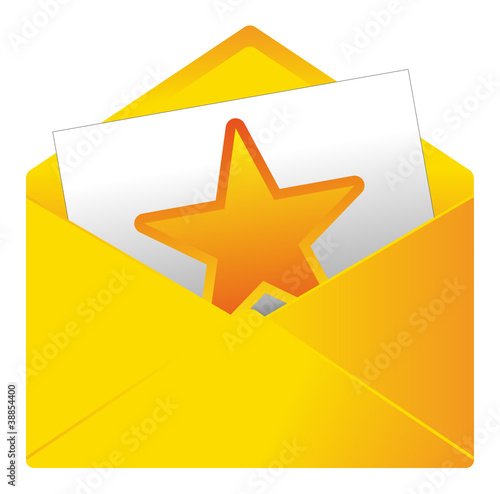 Courrier, email, message, invitation, enveloppe, étoile, star