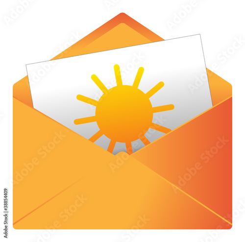 Courrier, email, message, invitation, enveloppe, soleil, été