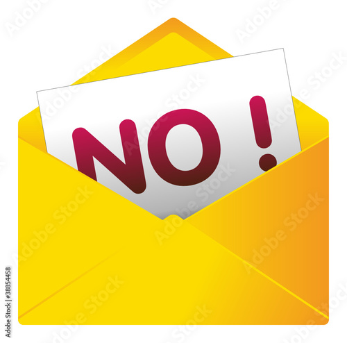 Courrier, email, message, invitation, enveloppe, non, refus