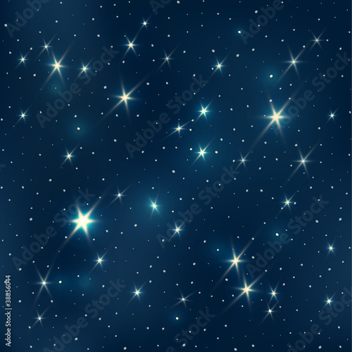 Night sky with stars, seamless pattern, EPS10