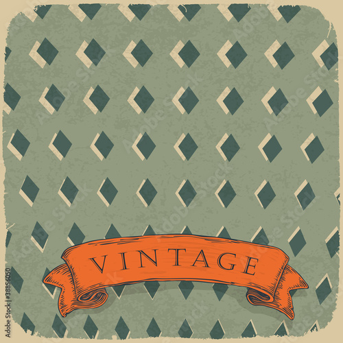 Circus ornamented retro card, vector background