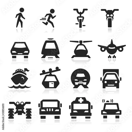 Transportation Icons set elegant series