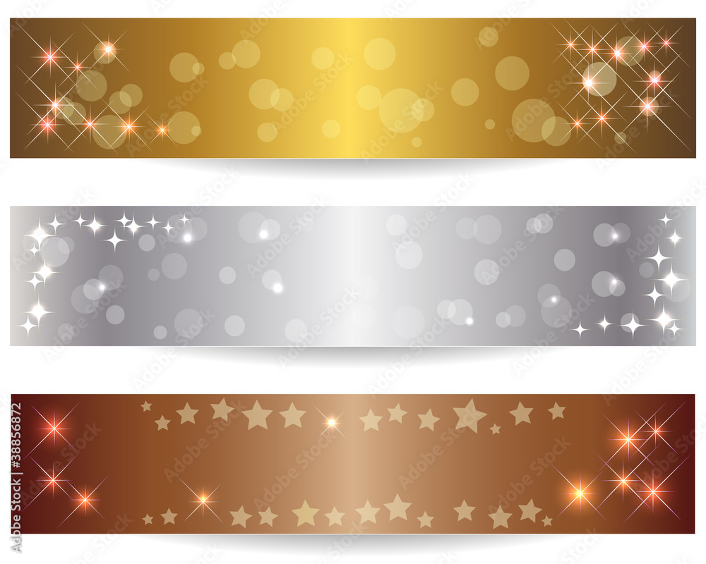 Set of three abstract banners.