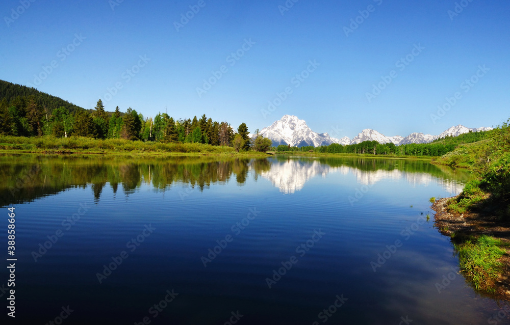 Panoramic view of Oxbow Bend