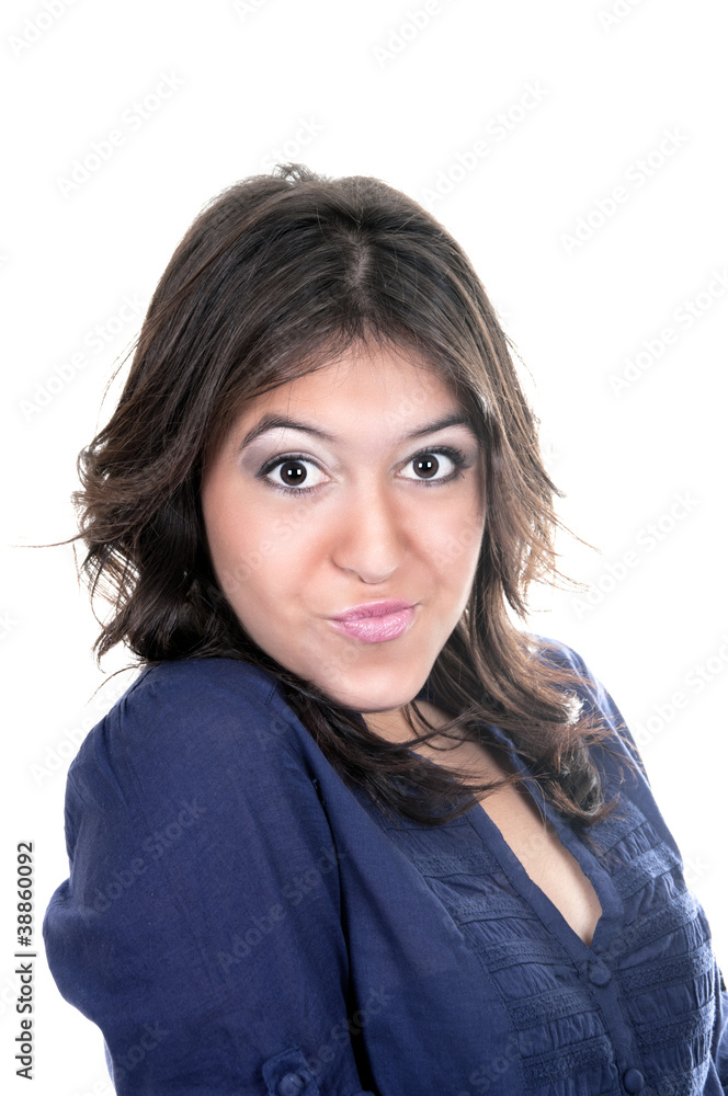 smiling young latina isolated smiling young latina isolated