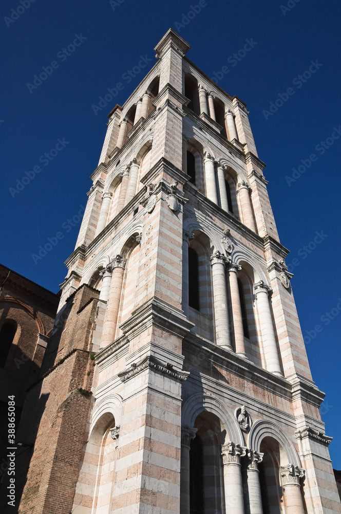 Belltower Cathedral of Ferrara. Emilia-Romagna. Italy.