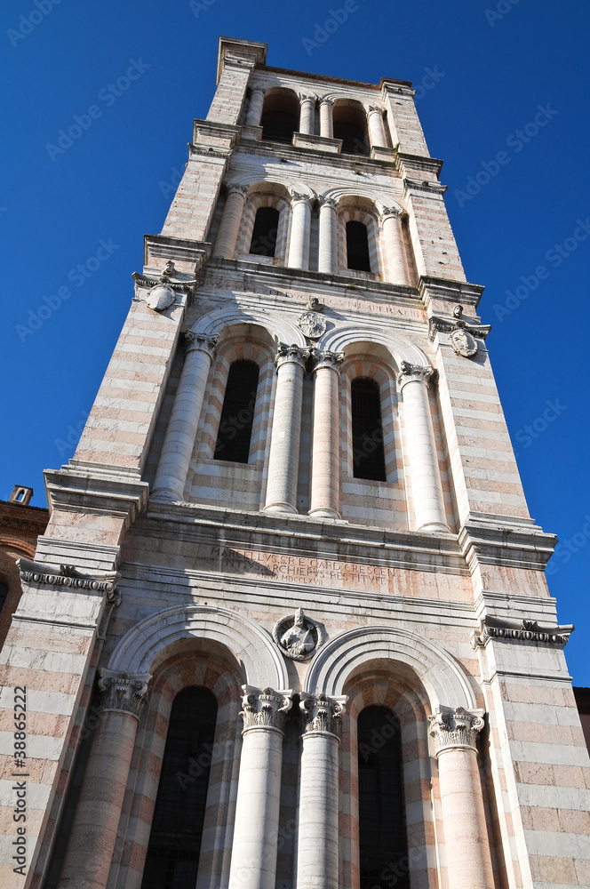Fototapeta premium Belltower Cathedral of Ferrara. Emilia-Romagna. Italy.